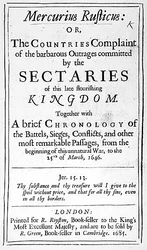 Titelseite von Mercurius Rusticus, veröffentlicht 1685